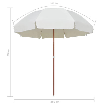 vidaXL Garden Parasol with Steel Pole 300 cm Sand 5