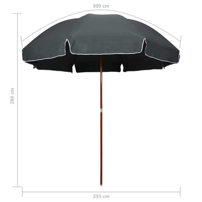 vidaXL Garden Parasol with Steel Pole 300 cm Anthracite 5
