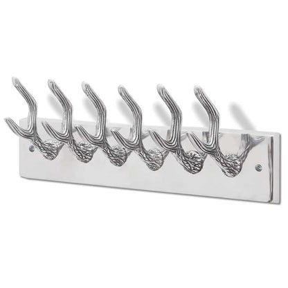 vidaXL Coat Rack | Set of 2 | Silver | Aluminium | Standard | Hooks | Coat Rack 3