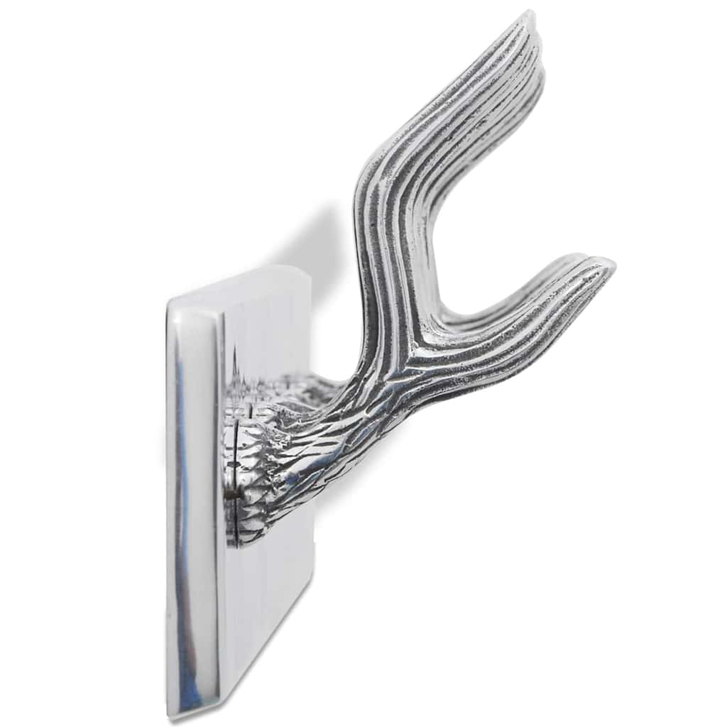 vidaXL Coat Rack | Set of 2 | Silver | Aluminium | Standard | Hooks | Coat Rack 4