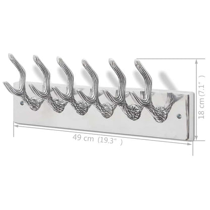 vidaXL Coat Rack | Set of 2 | Silver | Aluminium | Standard | Hooks | Coat Rack 6