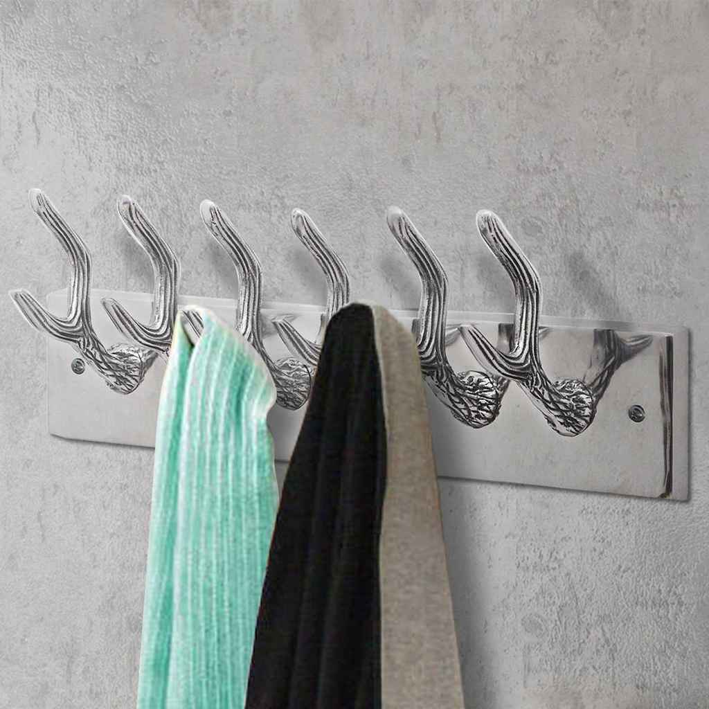 Wardrobe Coat Hooks Silver Aluminium 4