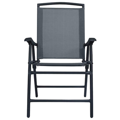 vidaXL Folding Chairs 2 pcs Texilene Grey 3