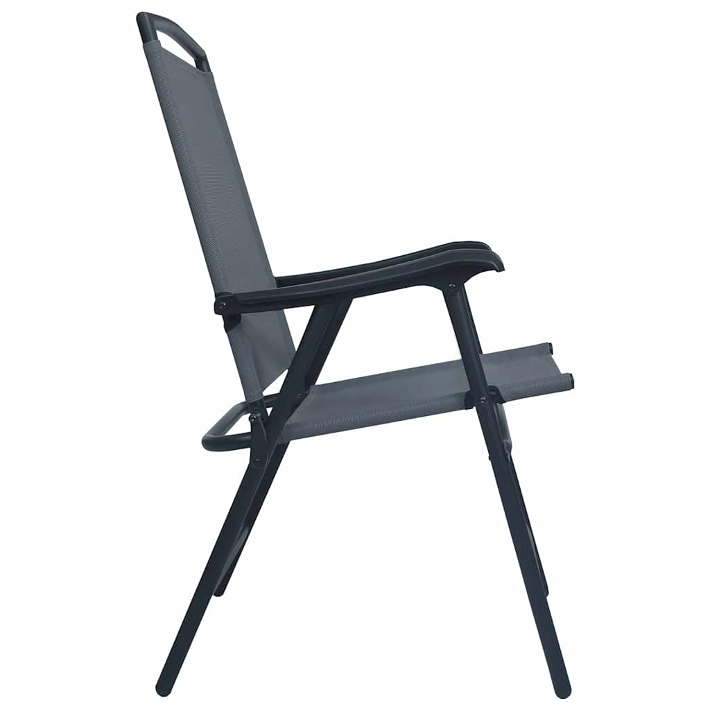 vidaXL Folding Chairs 2 pcs Texilene Grey 4