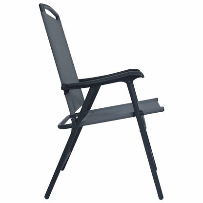 vidaXL Folding Chairs 2 pcs Texilene Grey 4