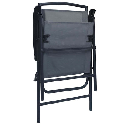 vidaXL Folding Chairs 2 pcs Texilene Grey 6