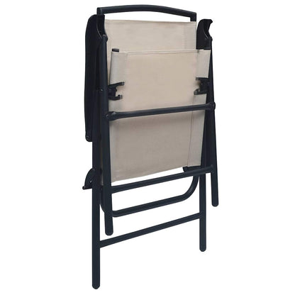 vidaXL Folding Chairs 2 pcs Texilene Cream 6