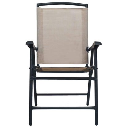vidaXL Folding Chairs 2 pcs Texilene Taupe 3