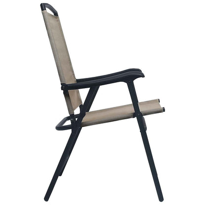 vidaXL Folding Chairs 2 pcs Texilene Taupe 4