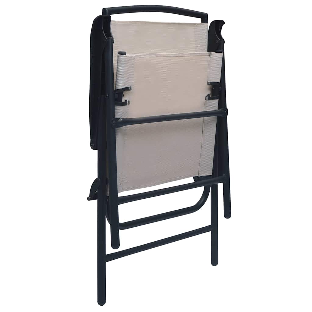 vidaXL Folding Chairs 2 pcs Texilene Taupe 6