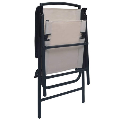 vidaXL Folding Chairs 2 pcs Texilene Taupe 6