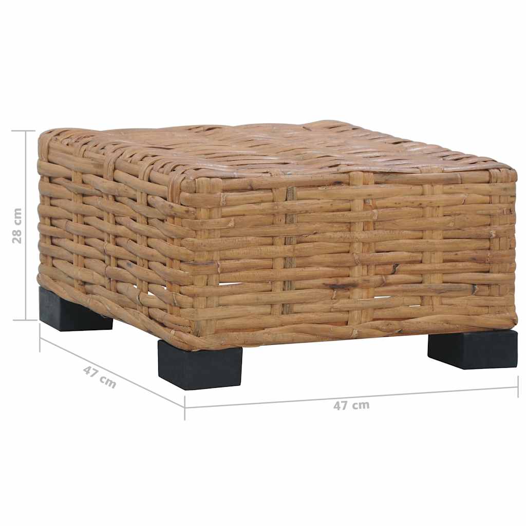 vidaXL Coffee Table 47x47x28 cm Natural Rattan 6