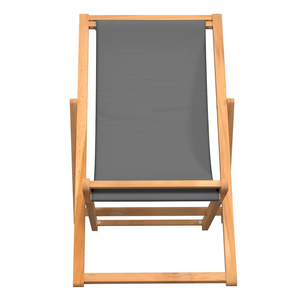 vidaXL Folding Chair Solid Teak Wood Grey 3