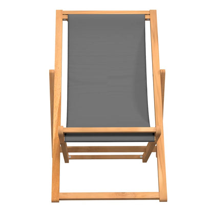 vidaXL Folding Chair Solid Teak Wood Grey 3