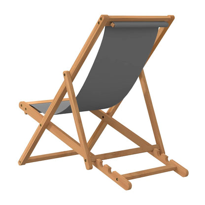 vidaXL Folding Chair Solid Teak Wood Grey 4