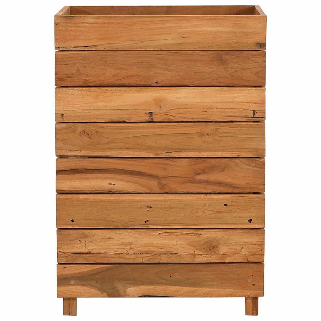 vidaXL Raised Bed | Natural Teak | Recycled teak wood, steel | Medium 3