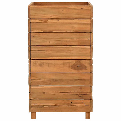 vidaXL Raised Bed | Natural Teak | Recycled teak wood, steel | Medium 4