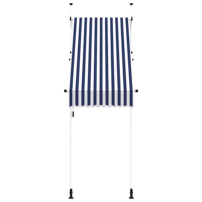 145829 vidaXL Manual Retractable Awning 100 cm Blue and White Stripes 3