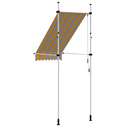 145830 vidaXL Manual Retractable Awning 100 cm Yellow and Blue Stripes 4