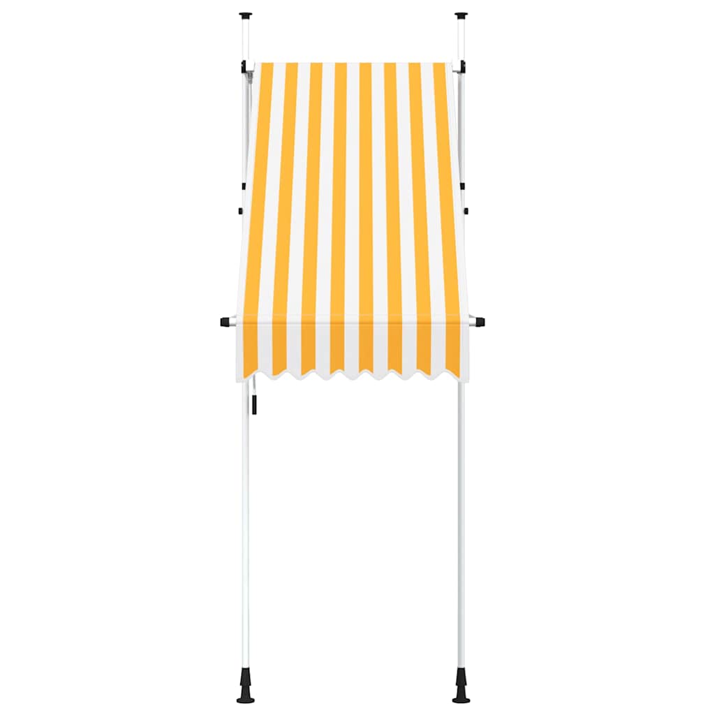 145831 vidaXL Manual Retractable Awning 100 cm Orange and White Stripes 3
