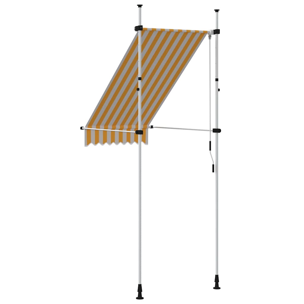 145831 vidaXL Manual Retractable Awning 100 cm Orange and White Stripes 5