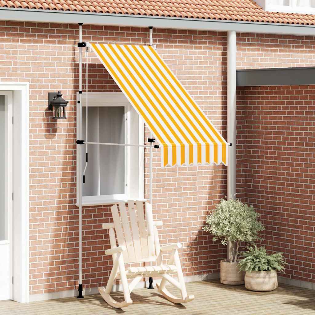 145831 vidaXL Manual Retractable Awning 100 cm Orange and White Stripes 1
