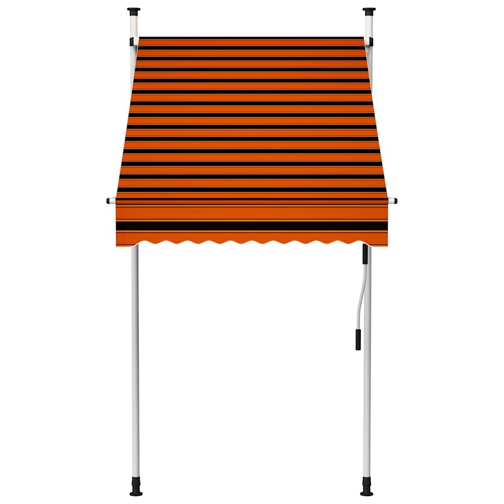 145834 vidaXL Manual Retractable Awning 100 cm Orange and Brown 2