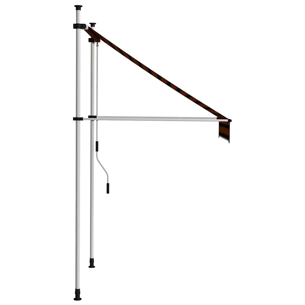 145834 vidaXL Manual Retractable Awning 100 cm Orange and Brown 3