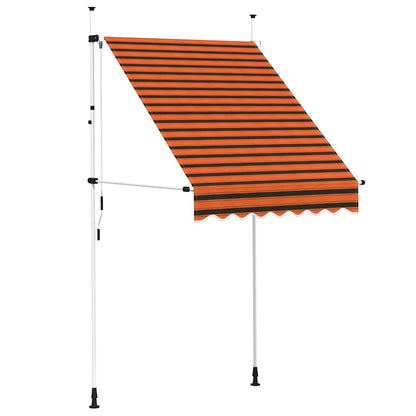 145835 vidaXL Manual Retractable Awning 150 cm Orange and Brown 2