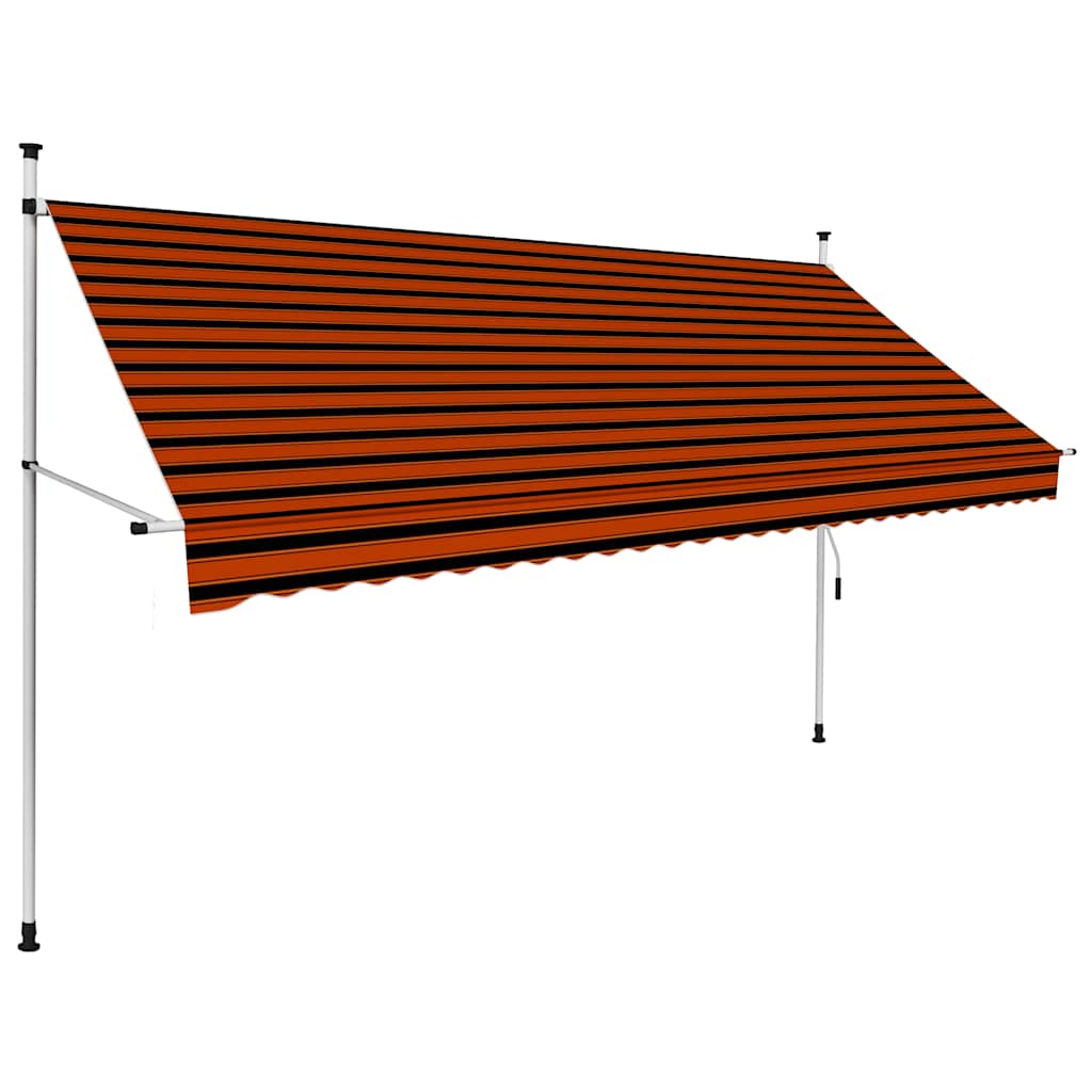 vidaXL Manual Retractable Awning White Frame Width 300 cm