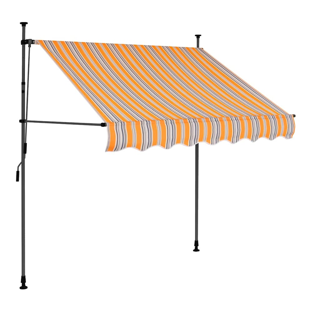 Manual Retractable Awning with LED Yellow and Blue 100 cm