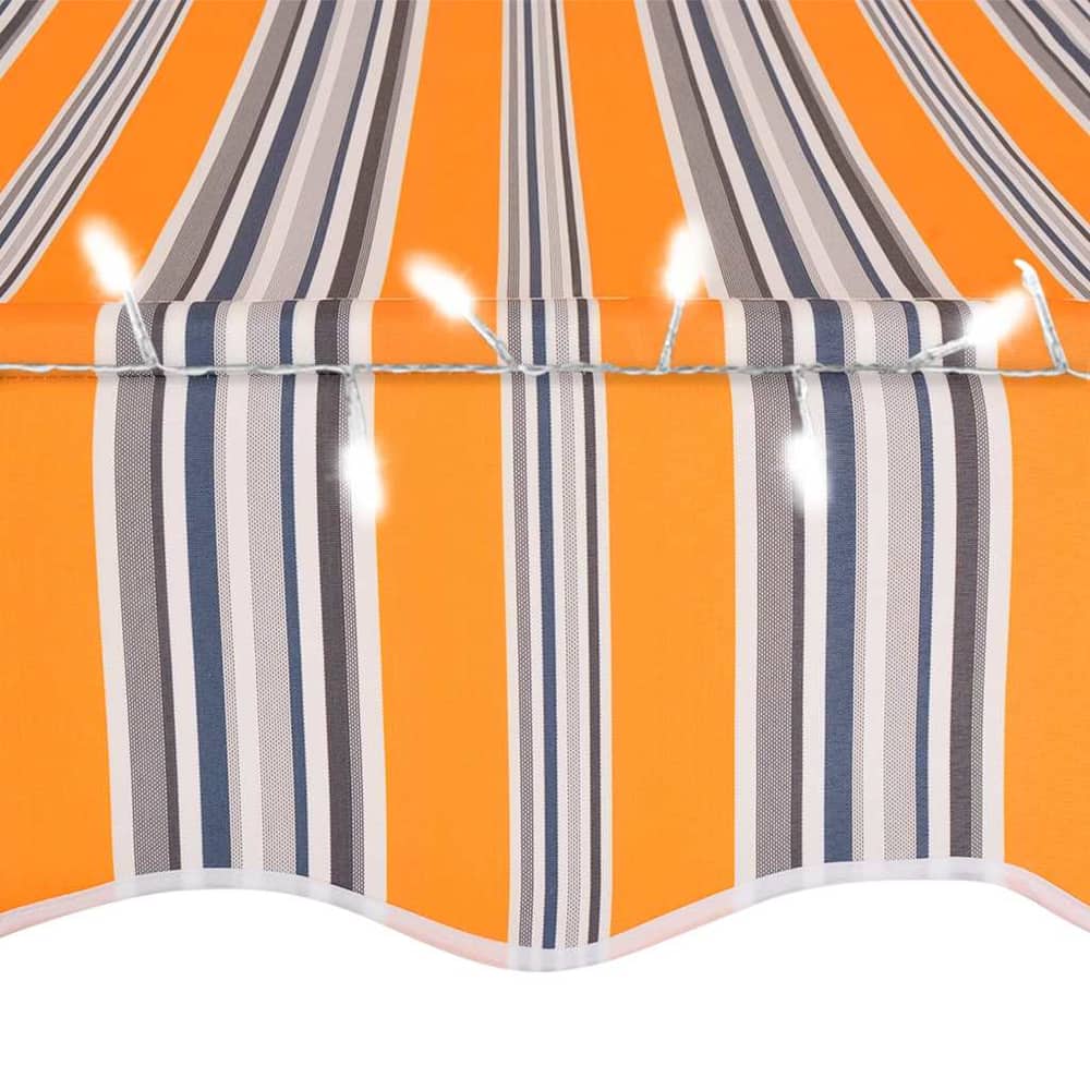 Manual Retractable Awning with LED Yellow and Blue 100 cm