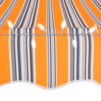 Manual Retractable Awning with LED Yellow and Blue 100 cm