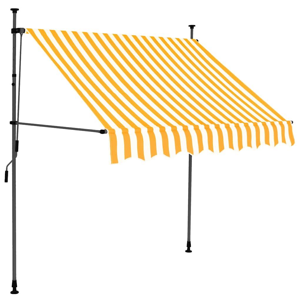 vidaXL Manual Retractable Awning with LED 100 cm White and Orange 2