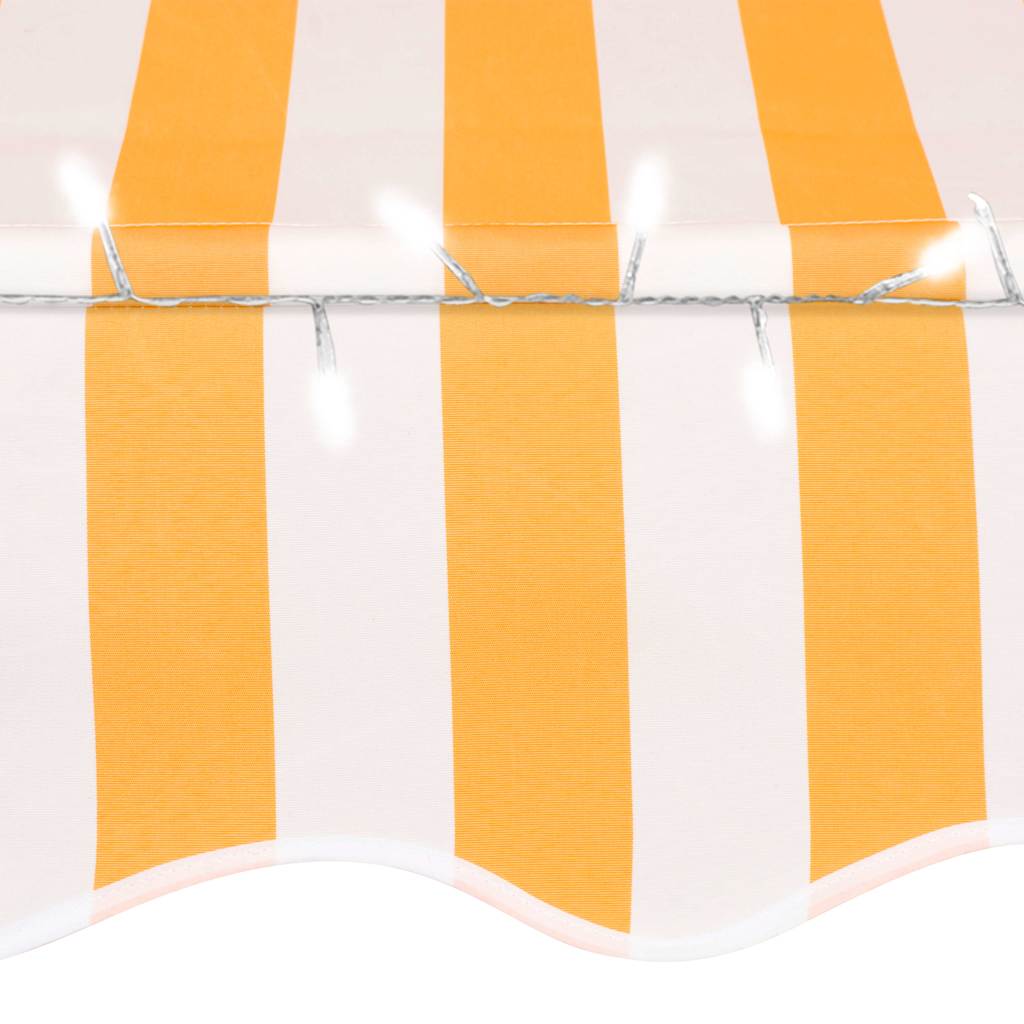 vidaXL Manual Retractable Awning with LED 100 cm White and Orange 5