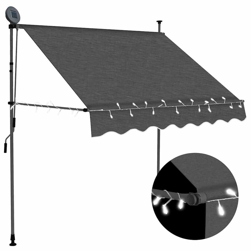 vidaXL Retractable Awning | Anthracite | Polyester | Small | Retractable 1