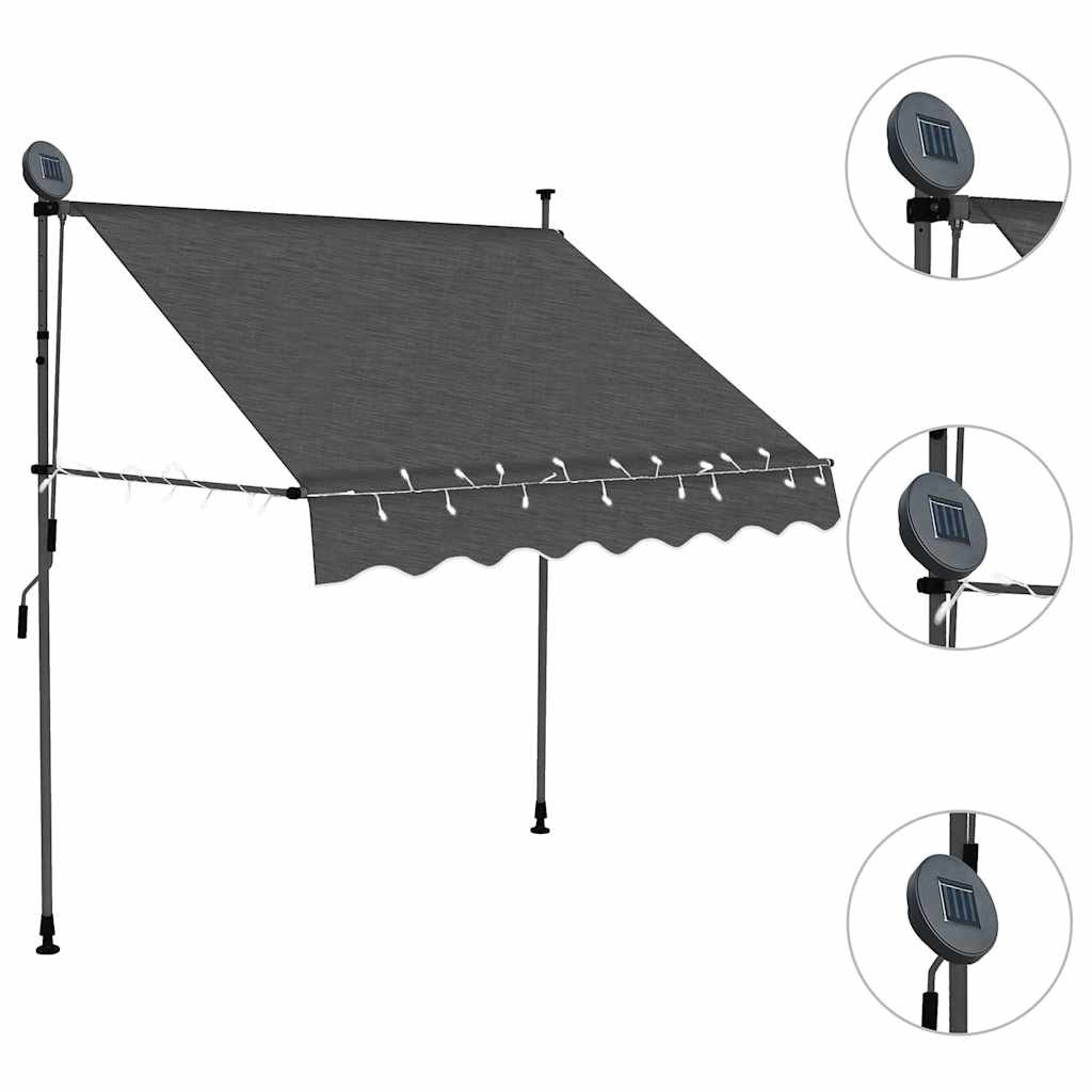 vidaXL Retractable Awning | Anthracite | Polyester | Small | Retractable 3