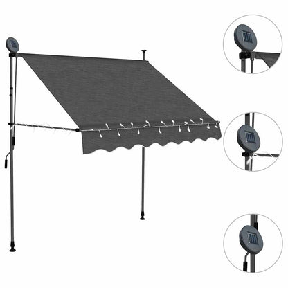 vidaXL Retractable Awning | Anthracite | Polyester | Small | Retractable 3