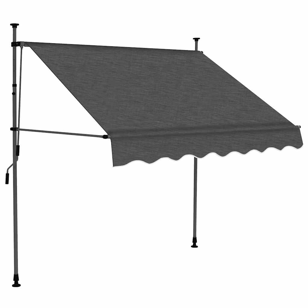 Manual Retractable Awning with LED Anthracite 150 cm