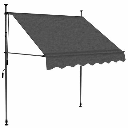 Manual Retractable Awning with LED Anthracite 200 cm