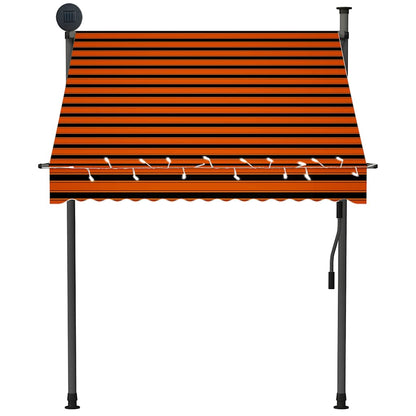 vidaXL Retractable Awning | Orange and Brown | Polyester with PU coating, Steel 4