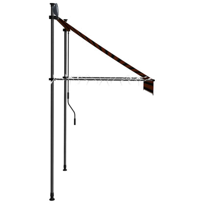 vidaXL Retractable Awning | Orange and Brown | Polyester with PU coating, Steel 5