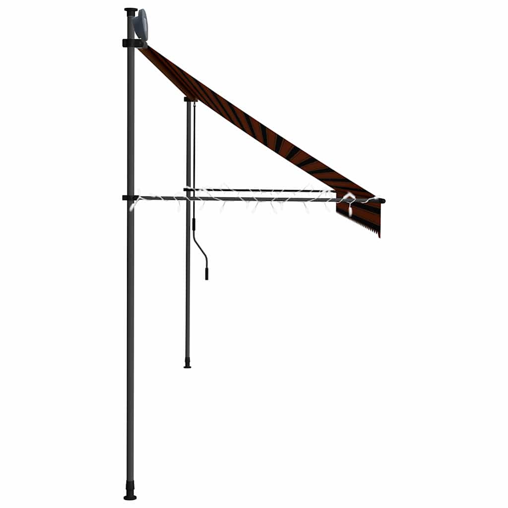 vidaXL Retractable Awning | Orange and Brown | Polyester with PU coating, Steel 5
