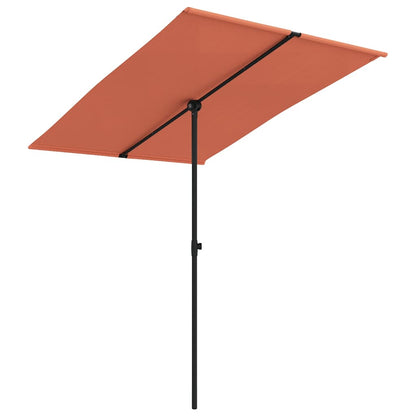 vidaXL Garden Parasol with Aluminium Pole 2x1.5 m Terracotta 2