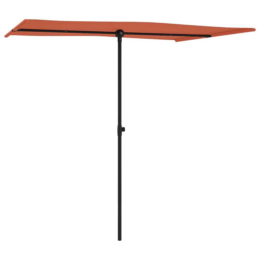 vidaXL Garden Parasol with Aluminium Pole 2x1.5 m Terracotta 3
