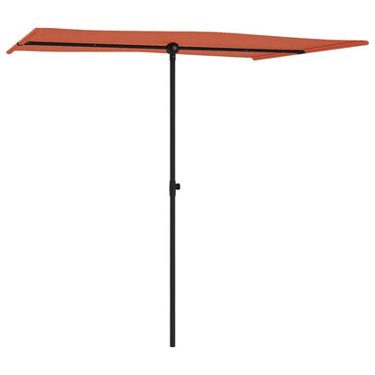 vidaXL Garden Parasol with Aluminium Pole 2x1.5 m Terracotta 3