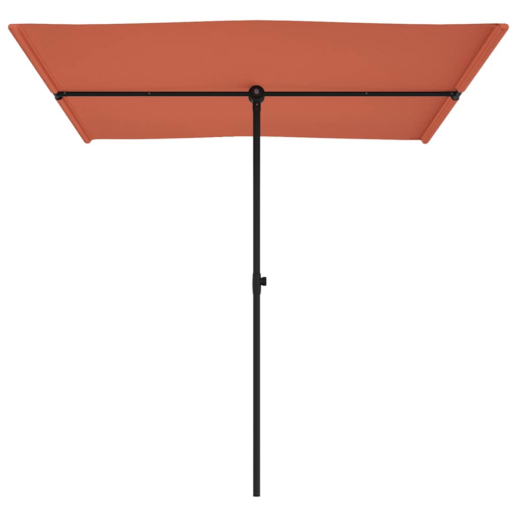 vidaXL Garden Parasol with Aluminium Pole 2x1.5 m Terracotta 4