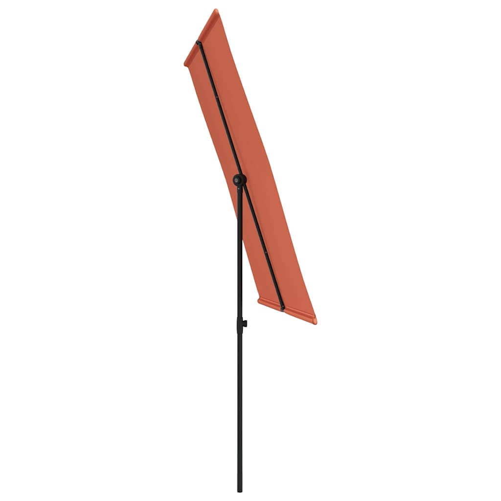 vidaXL Garden Parasol with Aluminium Pole 2x1.5 m Terracotta 5