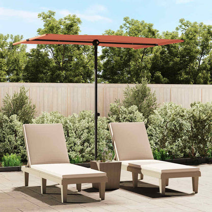 vidaXL Garden Parasol with Aluminium Pole 2x1.5 m Terracotta 1
