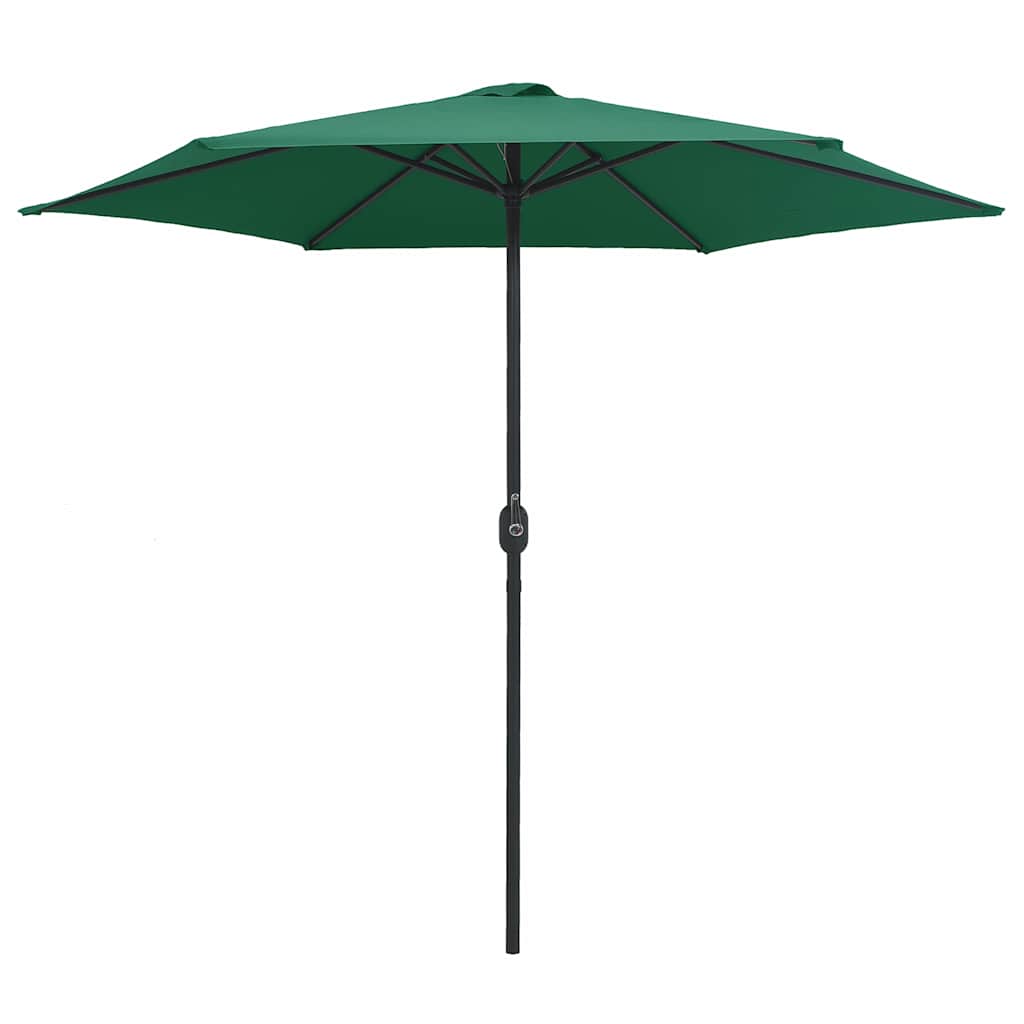 vidaXL Garden Parasol with Aluminium Pole 270x246 cm Green 2